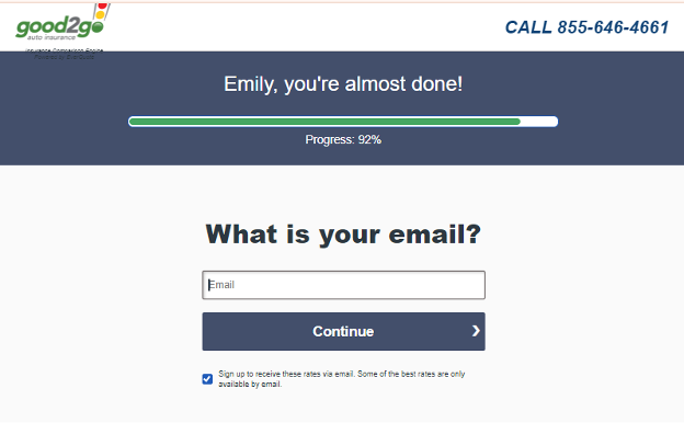 Good2Go step 26 of getting a quote