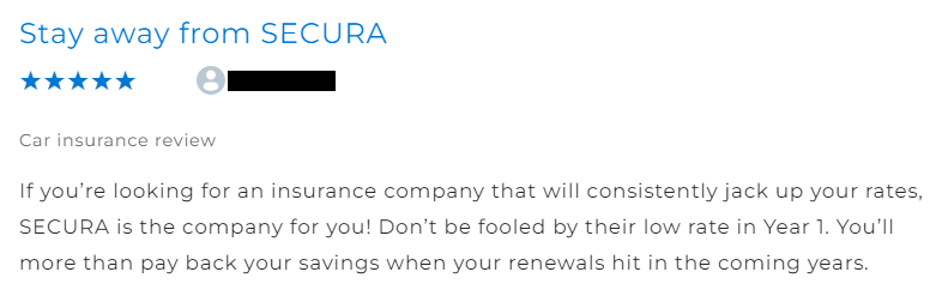 SECURA Insurance 5-star review
