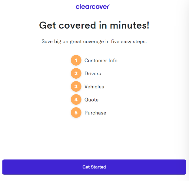 Clearcover Insurance getting a quote step 2