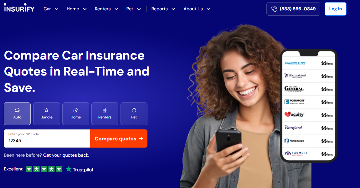 Insurify home page