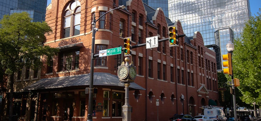 Fort Worth urban street view during the day