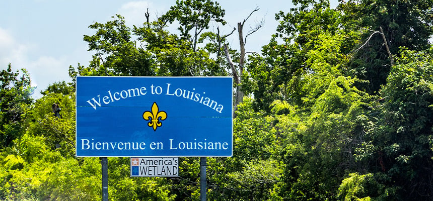 Louisiana highway welcome banner