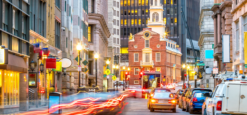 Downtown Boston street view during daytime