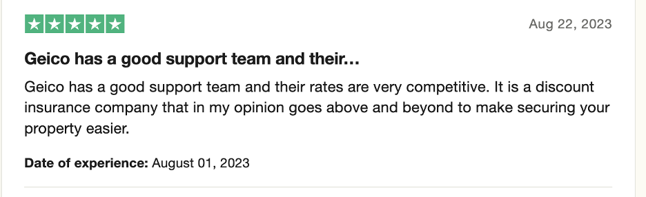 GEICO 5-star review