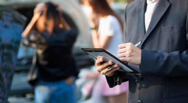 Insurer collecting information on a totaled car