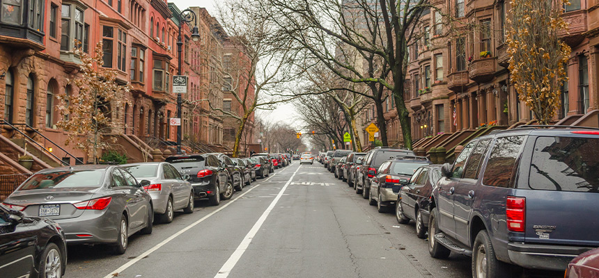 Street view of New York City during Autumn