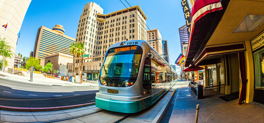 Phoenix street view featuring bus