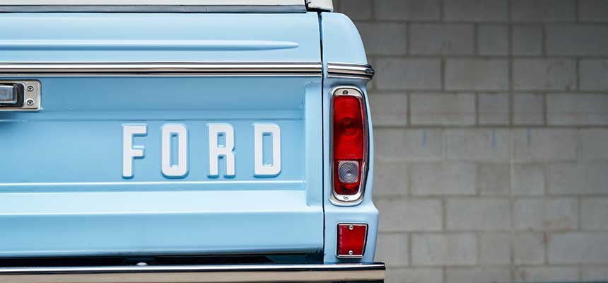 Rear end of a classic Ford Bronco