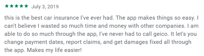 5-star review from app store