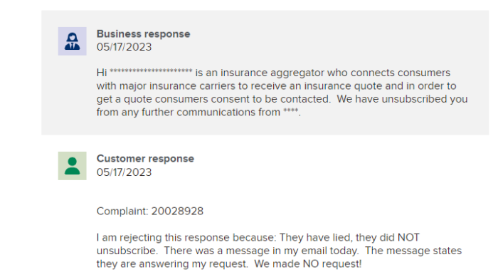 BBB complaint about Otto insurance